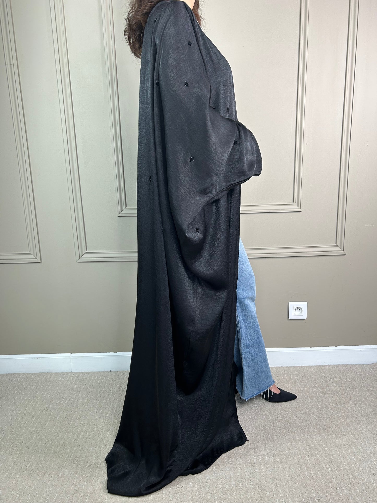 Abaya black ajouré
